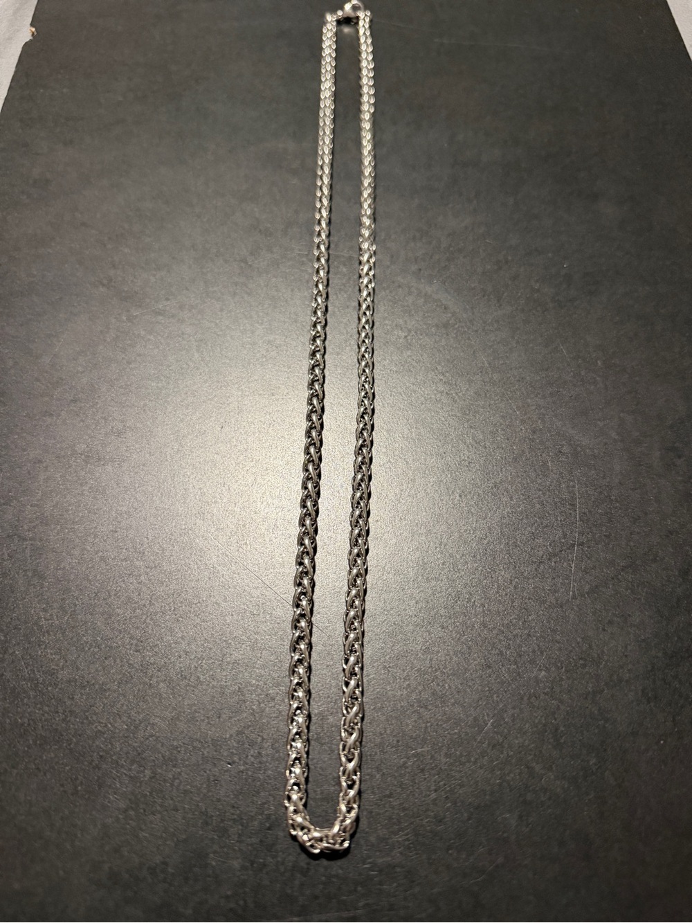 Sterling-Effect Silver Rope Chain Necklace for Men